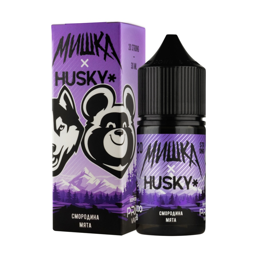 Жидкость МИШКА HUSKY Strong 20мг Смородина-Мята 30 мл