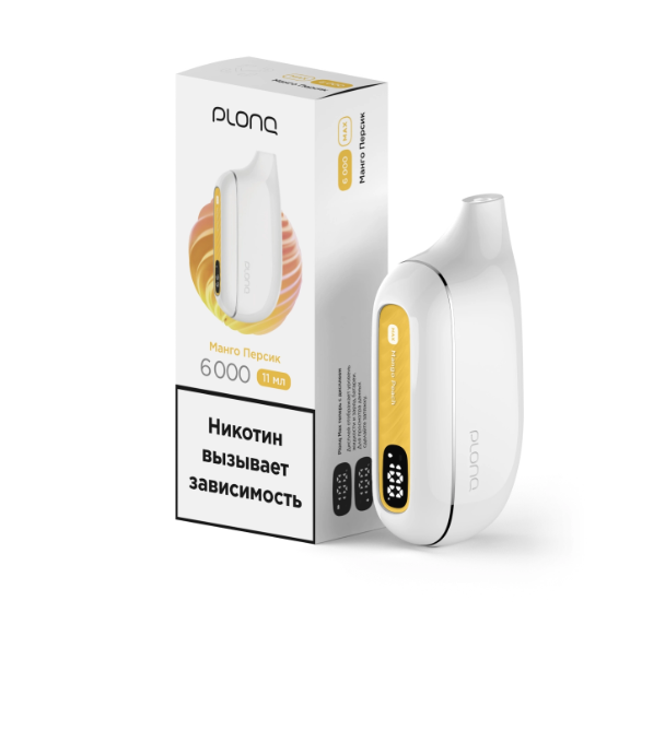 Plonq MAX (до 6000 затяжек) вкус Манго Персик