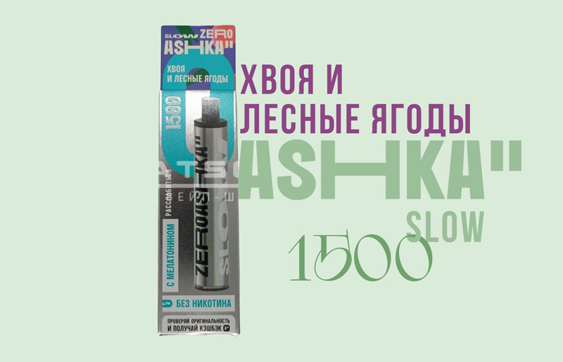 Одноразка ASHKA SLOW 1500 Хвоя и лесные ягоды Одноразка ASHKA SLOW 1500 Хвоя и лесные ягоды